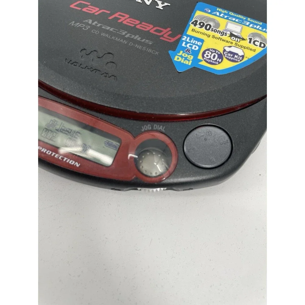 Sony D-NE518CK MP3 ATRAC3 CD Walkman Tested w/ OEM AC Adapter Car Kit Manual